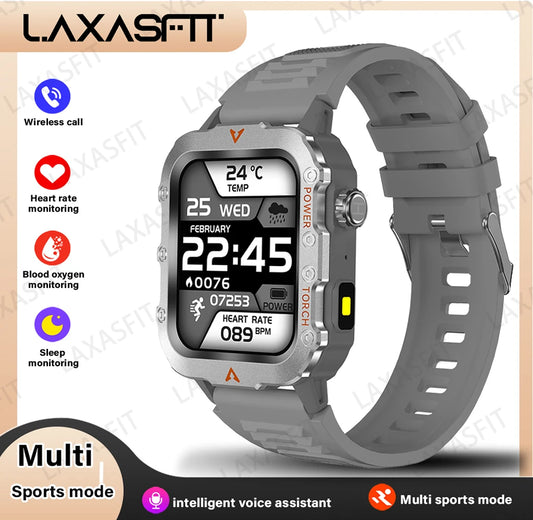 New Outdoor Military Smartwatch Bluetooth Talking Smartwatch 1.73 Inch LED Sports Fitness Watch
